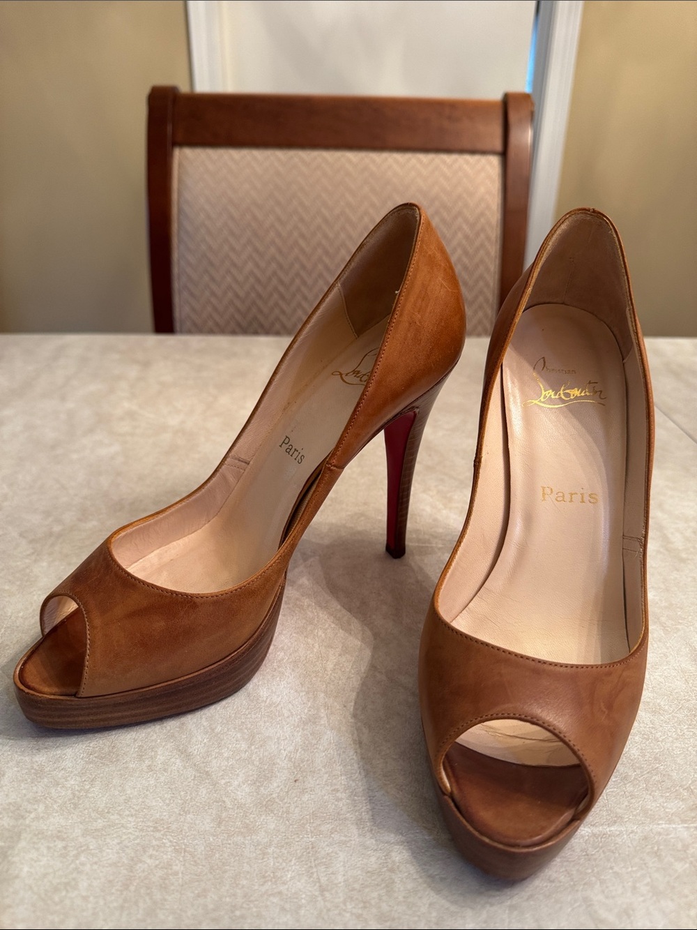 Christian Louboutin Brown Platform Pump - Picture 2 of 9